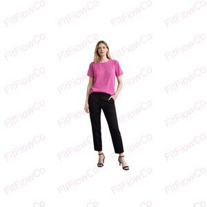 CeCe Pink Short Sleeve Blouse XS | Pleated Front | Lightweight Stretch Top